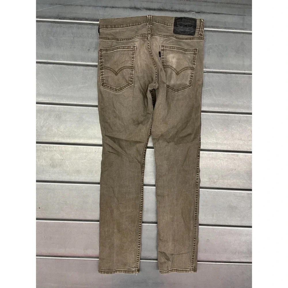 Levis 511 Jeans Mens 30X31 Brown Medium‎ Wash Denim Slim Straight Fit Faded